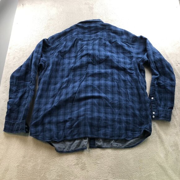 Columbia Mens Shirt Size XXL Long Sleeve Button Up Plaid Flannel Casual Blue - Picture 15 of 15